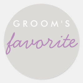 Personalisiert Groom's Lieblings-Lavendel Lila Gra Runder Aufkleber