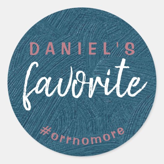 Personalisiert Grooms Lieblingsfavorit in der Rose Runder Aufkleber (Vorderseite)