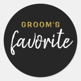 Personalisiert Groom's Lieblingsticker Schwarz Runder Aufkleber