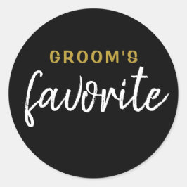 Personalisiert Groom's Lieblingsticker Schwarz Runder Aufkleber