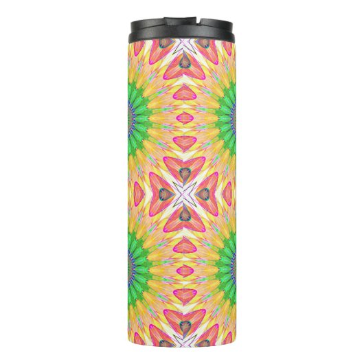 Personalisiert Groovy farbiger Wärmeschwäscher Thermosbecher (Rückseite)