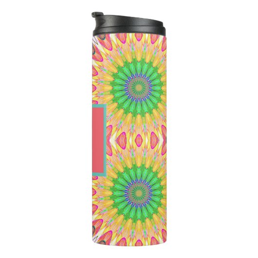 Personalisiert Groovy farbiger Wärmeschwäscher Thermosbecher (Nach rechts gedreht)