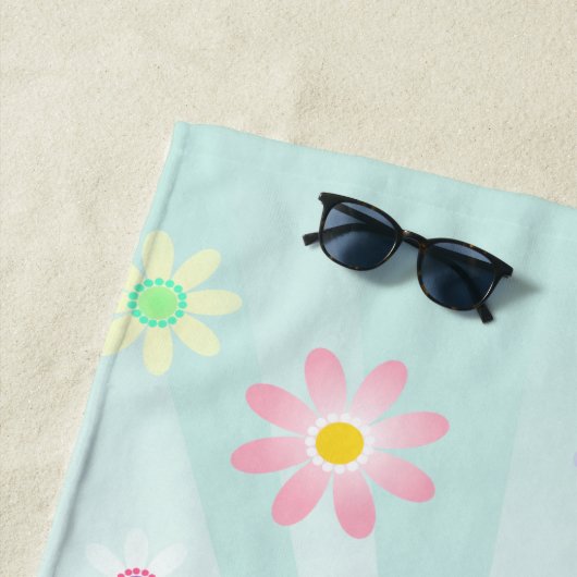 Personalisiert Groovy Retro Daisy Strandtuch (Beispiel)