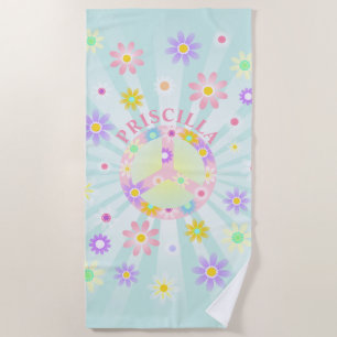 Personalisiert Groovy Retro Daisy Strandtuch