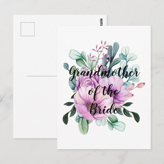 Personalisiert Großmutter des Bride BUDGET Postkarte (Vorne/Hinten)