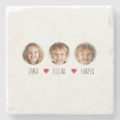 Personalisiert Großvater EST 2025 mit Kinderkrippe Steinuntersetzer (Vorderseite)