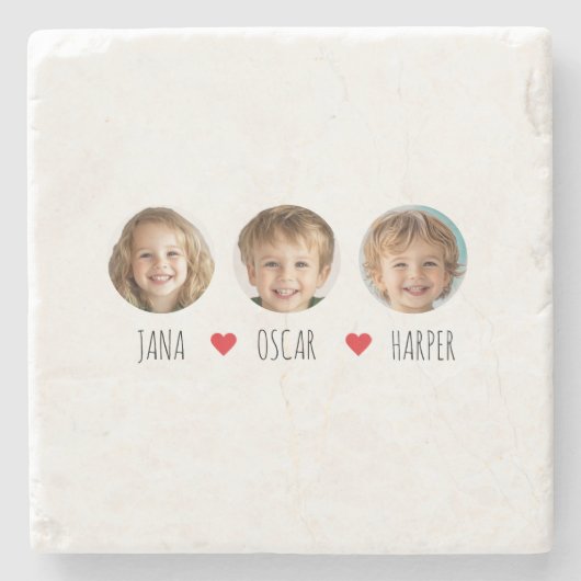 Personalisiert Großvater EST 2025 mit Kinderkrippe Steinuntersetzer (Vorderseite)