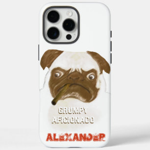 Personalisiert Grumpy AFICIONADO Puggy Cigar iPhone 16 Pro Max Hülle