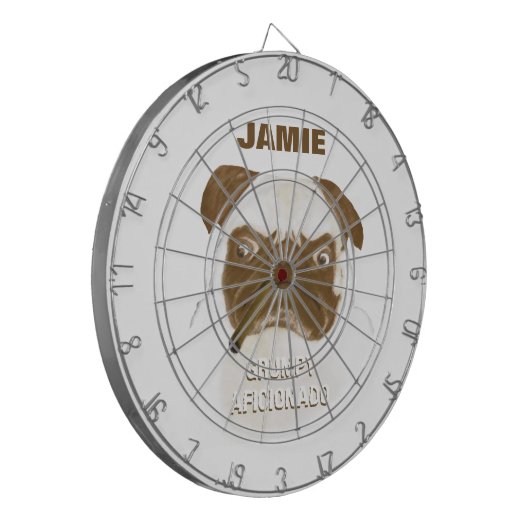 Personalisiert Grumpy AFICIONADO Puggy Cigar Dartscheibe (Vorderseite Links)