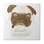 Personalisiert Grumpy AFICIONADO Puggy Cigar Fliese (Vorderseite)