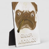 Personalisiert Grumpy AFICIONADO Puggy Cigar Fotoplatte (Seite)