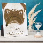 Personalisiert Grumpy AFICIONADO Puggy Cigar Fotoplatte (Seite)