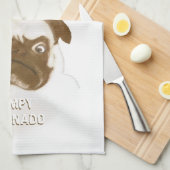 Personalisiert Grumpy AFICIONADO Puggy Cigar Geschirrtuch (Viertel Falte)