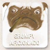 Personalisiert Grumpy AFICIONADO Puggy Cigar Getränkeuntersetzer (Vorderseite)