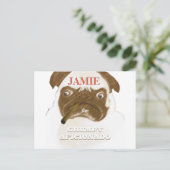 Personalisiert Grumpy AFICIONADO Puggy Cigar Postkarte (Stehend Vorderseite)