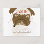 Personalisiert Grumpy AFICIONADO Puggy Cigar Postkarte (Vorderseite)