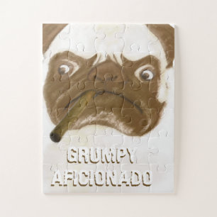 Personalisiert Grumpy AFICIONADO Puggy Cigar Puzzle