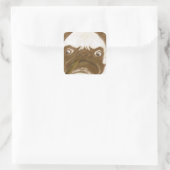 Personalisiert Grumpy AFICIONADO Puggy Cigar Quadratischer Aufkleber (Tasche)