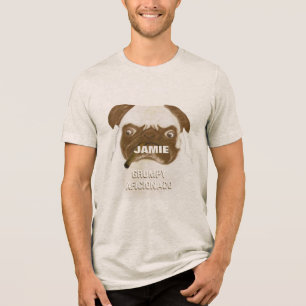 Personalisiert Grumpy AFICIONADO Puggy Cigar Tri-Blend Shirt