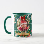 Personalisiert Grün frohe Weihnachten HO!HO!HO! Mu Tasse (Links)