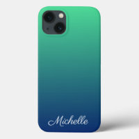Personalisiert-grün und blau ombre Case-Mate iPhon
