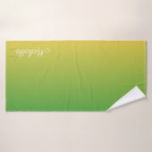 Personalisiert-grün und gelb-grün badehandtuch (Badehandtuch)