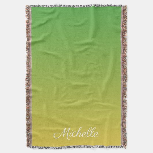 Personalisiert-grün und gelb-grün decke (Vorderseite Vertikal)