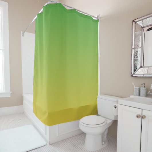 Personalisiert-grün und gelb-grün duschvorhang (Beispiel)