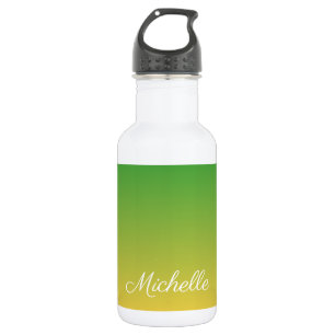 Personalisiert-grün und gelb-grün edelstahlflasche