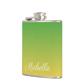 Personalisiert-grün und gelb-grün flachmann (Links)