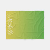 Personalisiert-grün und gelb-grün fleecedecke (Vorderseite (Horizontal))