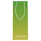 Personalisiert-grün und gelb-grün geschenktüte für weinflaschen (Rückseite)