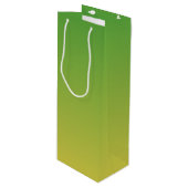 Personalisiert-grün und gelb-grün geschenktüte für weinflaschen (Vorderseite Schrägansicht)