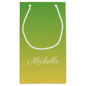 Personalisiert-grün und gelb-grün kleine geschenktüte (Rückseite)