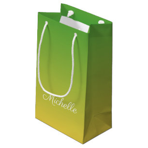 Personalisiert-grün und gelb-grün kleine geschenktüte