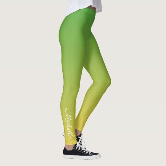 Personalisiert-grün und gelb-grün leggings (Rechts)