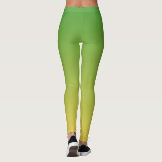 Personalisiert-grün und gelb-grün leggings (Rückseite)
