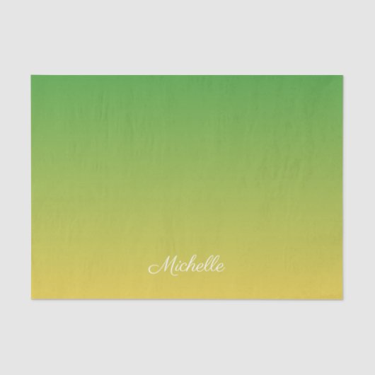 Personalisiert-grün und gelb-grün seidenpapier (Vorderseite)