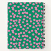 Personalisiert grün und rosa Polka Dot Stilvoll Notizblock (Rückseite)