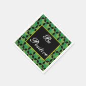 personalisiert grün und schwarz geometrisch gemust serviette (Ecke)