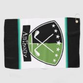Personalisiert grün und schwarz golfhandtuch (Horizontal)