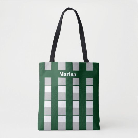 Personalisiert, grün, weiß und grau gestrichen tasche (Vorderseite)