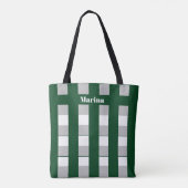 Personalisiert, grün, weiß und grau gestrichen tasche (Rückseite)