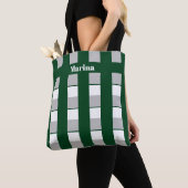 Personalisiert, grün, weiß und grau gestrichen tasche (Von Nahem)