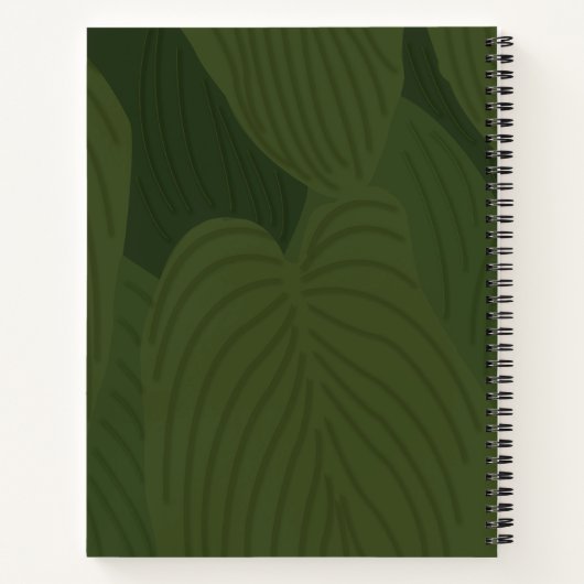 Personalisiert grüne Blätter botanische Natur Notizblock (Rückseite)