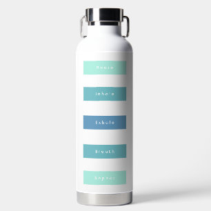 Personalisiert grüne blaue Pause Atmen Trinkflasche