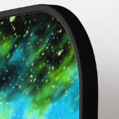 Personalisiert-grüne Blaugalaxie Kosmischer Raum Pickleball Schläger (Linke Seite)