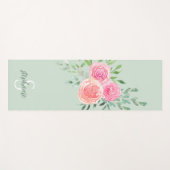 Personalisiert grüne Blume Yogamatte (Vorderseite (Horizontal))