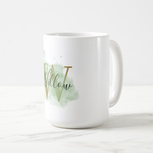Personalisiert grüne Blüteninitiative Kaffeetasse (VorderseiteRechts)