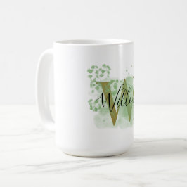 Personalisiert grüne Blüteninitiative Kaffeetasse